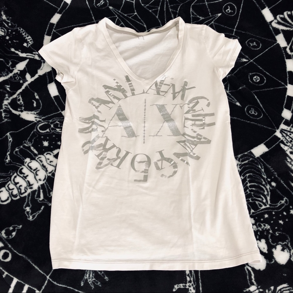 Armani EXchange XS graphic V neck T-shirt